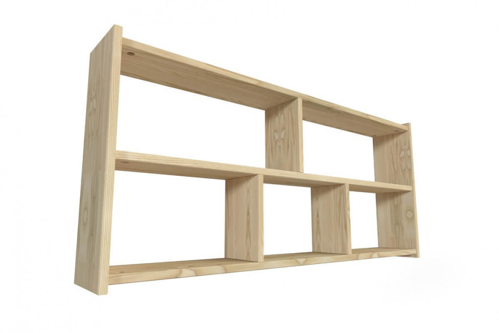 Wooden shelf above bed width 90cm for high sleeper bed