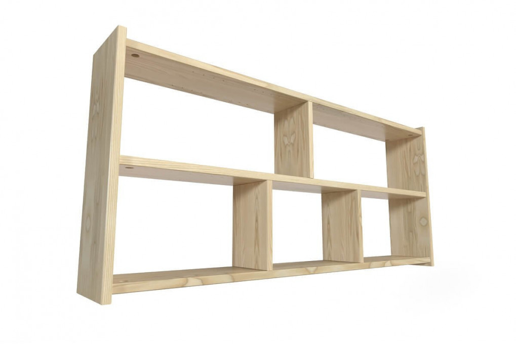 Etagère suspendue largeur 140cm en bois pour lit mezzanine