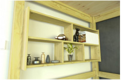 Etagère suspendue largeur 200cm en bois pour lit mezzanine