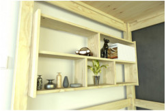 Etagère suspendue largeur 200cm en bois pour lit mezzanine