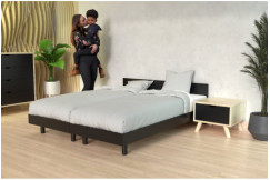 Cama gemela de madera maciza con cabecera Twin - 80x190