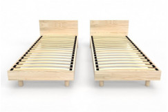 Letti gemelli in legno massiccio con testiere Twin - 80x190