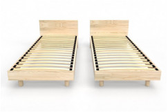 Solid wood Twin bed with headboard - 80x190