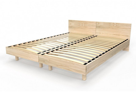 Cama gemela de madera maciza con cabecera Twin - 80x190