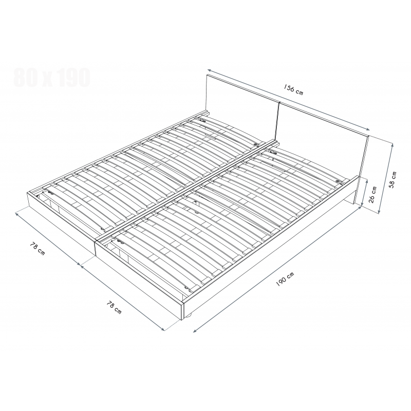 Lit Twin bois massif