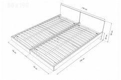 Zwillingsbett Massivholz mit Kopfteil Twin - 80x190