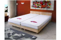 Cama gemela de madera maciza con cabecera Twin - 80x200