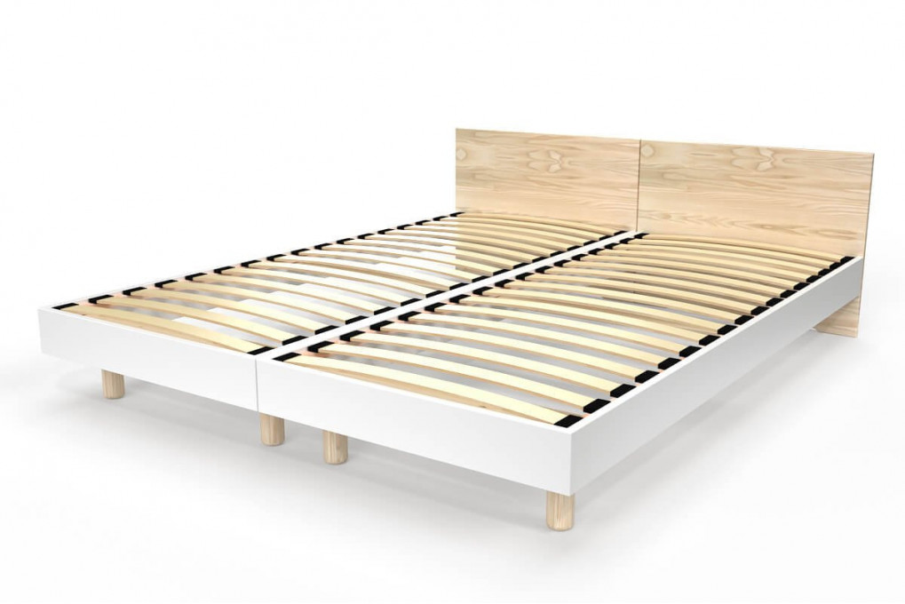 Zwillingsbett Massivholz mit Kopfteil Twin - 80x200