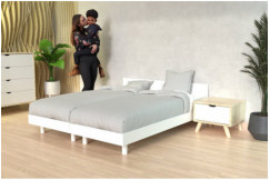 Lits jumeaux bois massif avec têtes Twin - 80x200