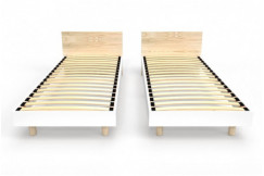 Zwillingsbett Massivholz mit Kopfteil Twin - 80x200