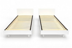 Lits jumeaux bois massif avec têtes Twin - 80x200