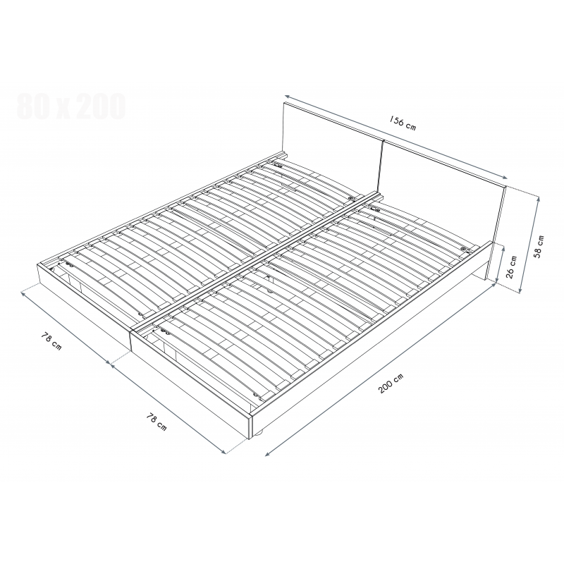 Lit Twin bois massif