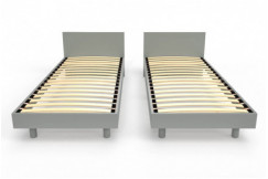 Zwillingsbett Massivholz mit Kopfteil Twin - 90x200