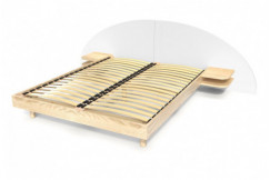 Wooden double bed 140x190 +headboard and bedside tables ARC