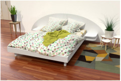 Cama 140x200 2 plazas madera con cabecera y mesitas de noche ARC