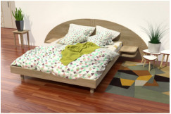 Lit 2 places bois 140x200 avec tête et chevets ARC