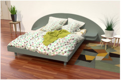 Cama 140x200 2 plazas madera con cabecera y mesitas de noche ARC