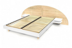 Cama 140x200 2 plazas madera con cabecera y mesitas de noche ARC