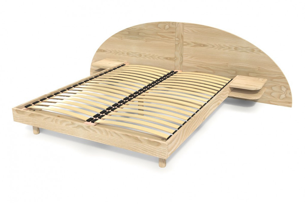 Lit 2 places bois 140x200 avec tête et chevets ARC