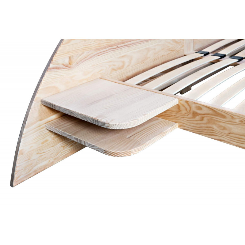 Lit adulte ARC bois avec tête et chevets intégrés