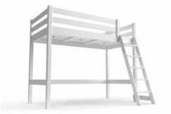 Cama elevada 90x200 ABC madera con escalera inclinada