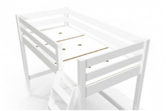Lit mi-hauteur 90x200 bois ABC  avec échelle inclinée