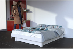 Platform bed 140x190 in solid wood