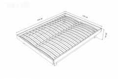 Lit plateforme 140x190 bois massif