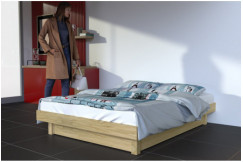 Platform bed 160x200 in solid wood
