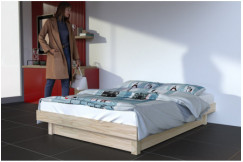 Letto a piattaforma 160x200 in legno massiccio
