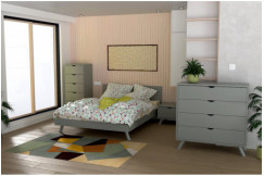 Skandinavisches Bett Viking 140x190 aus Massivholz