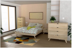 Skandinavisches Bett Viking 140x190 aus Massivholz