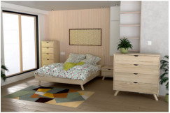 Letto scandinavo Viking 140x200 in legno massiccio