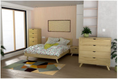 Lit scandinave viking 140x200 en bois massif