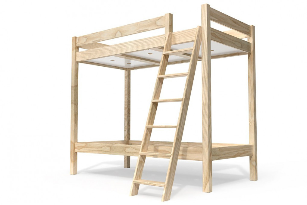 Bunk bed 2 places 90x190 inclined scale wood ABC