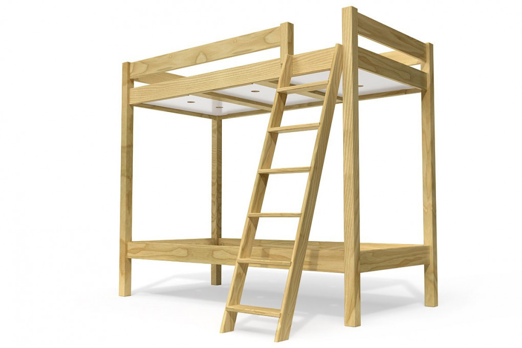Bunk bed 2 places 90x190 inclined scale wood ABC