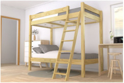 Bunk bed 2 places 90x190 inclined scale wood ABC