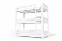 Lit superposé 3 places 90x190 en bois massif ABC
