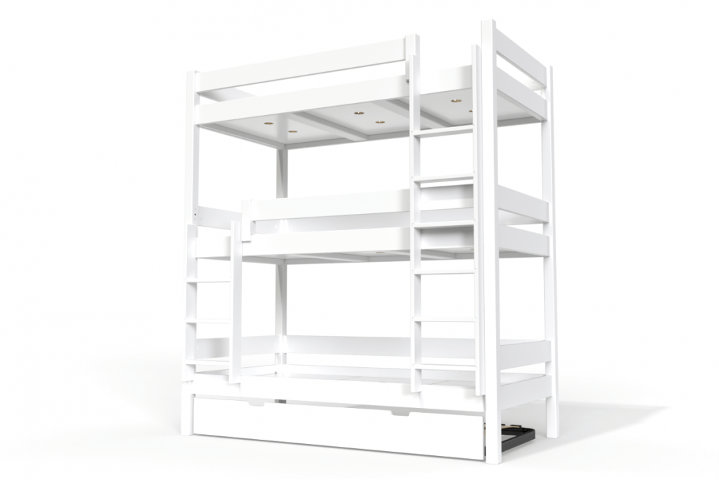 Bunk Bed 4 places 90x190 in solid wood ABC
