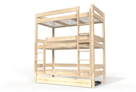 Letto a castello 4 posti 90x190 legno ABC