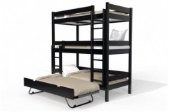 Lit superposé 4 places 90x190 en bois massif ABC