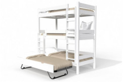 Bunk Bed 4 places 90x190 in solid wood ABC