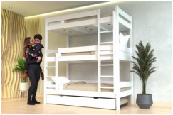 Bunk Bed 4 places 90x190 in solid wood ABC