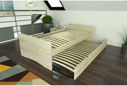 Lit gigogne 80x190 ABC pin massif