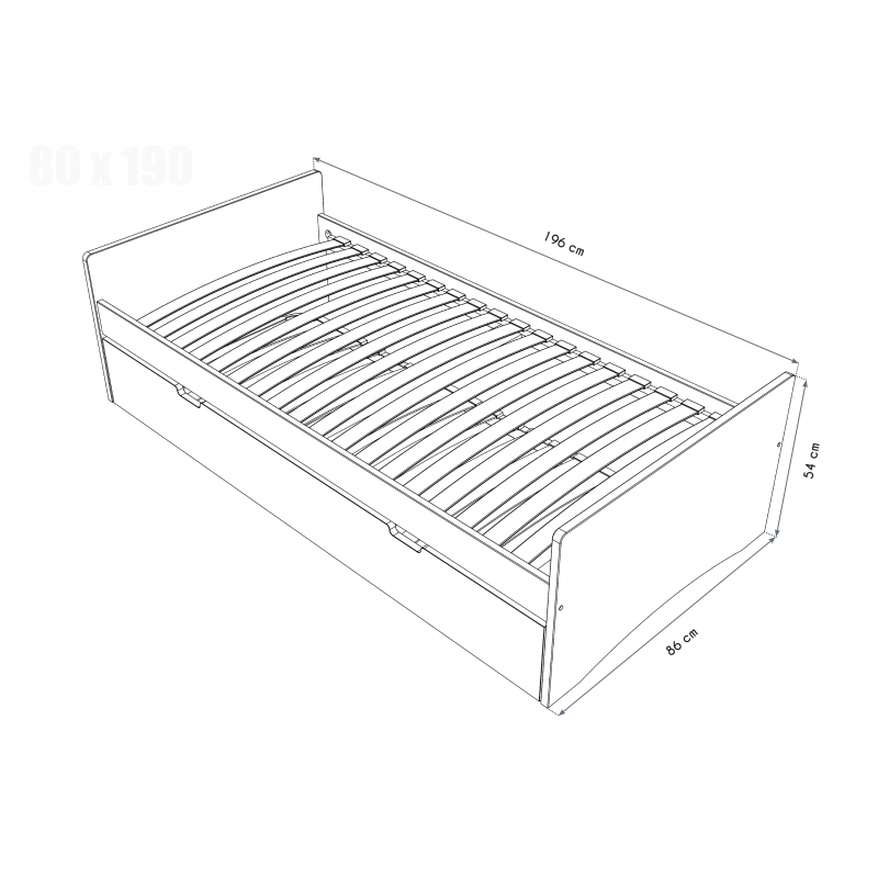 Lit gigogne ABC pin massif