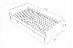 Lit gigogne 80x190 ABC pin massif