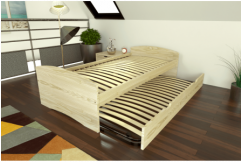 Lit gigogne 90x190 Happy pin massif