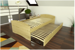 Lit gigogne 90x190 Happy pin massif