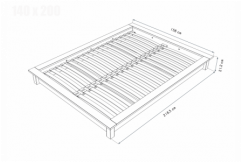 Letto futon Solido in legno massiccio 140x200