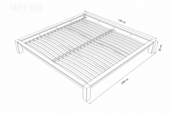 Letto 140x190 King Solid in legno massiccio